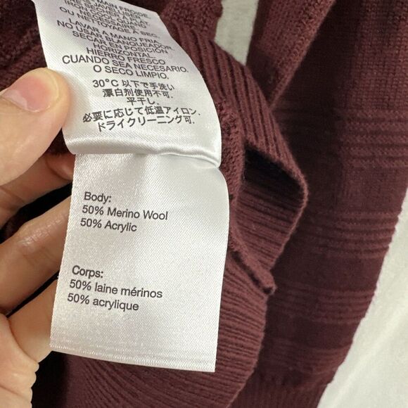 Obermeyer Lily Burgundy Red Merino Wool Blend Turtleneck Sweater Womens Size M - Picture 12 of 13